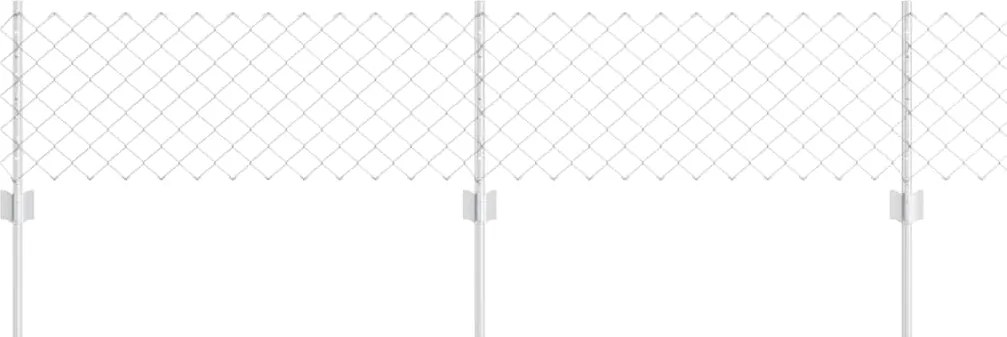 vidaXL Gard cu Stâlp Argintiu 0,4 x 25 m Oțel