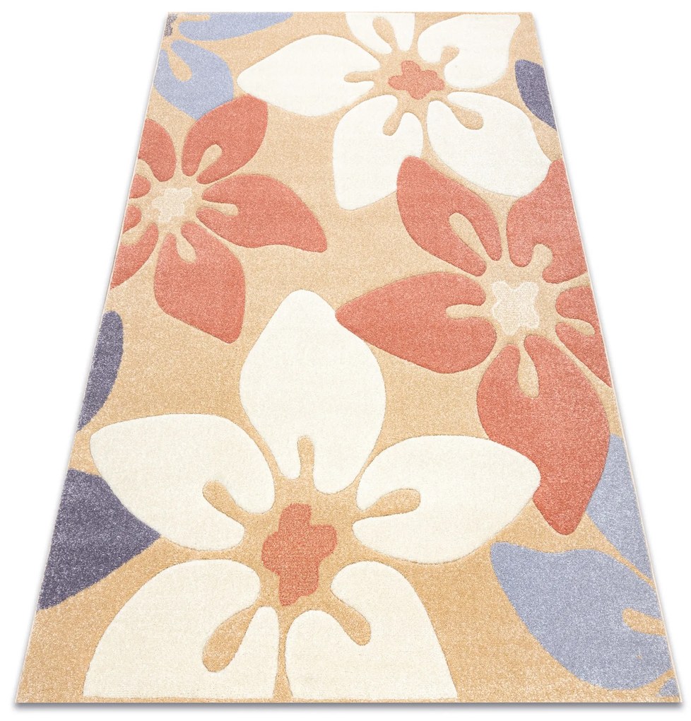 Covor Feel 1602/17911 Flori bej/teracotă/violet