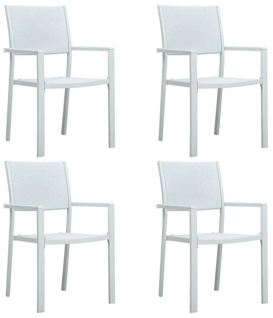 Set mobilier pentru gradina, alb si negru, 7 piese Negru, Lungime masa 200 cm, 7