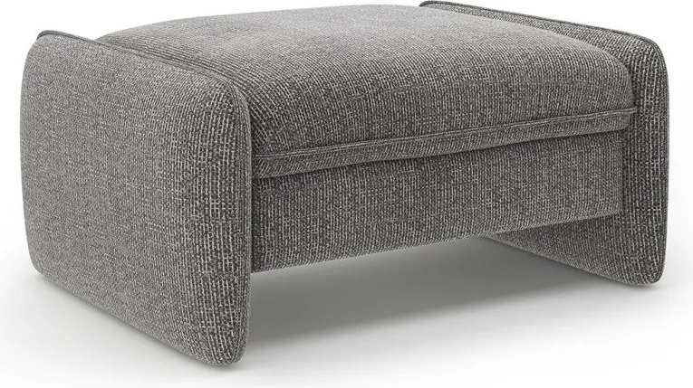 Taburet gri închis cu tapițerie din chenille Georgia – Micadoni