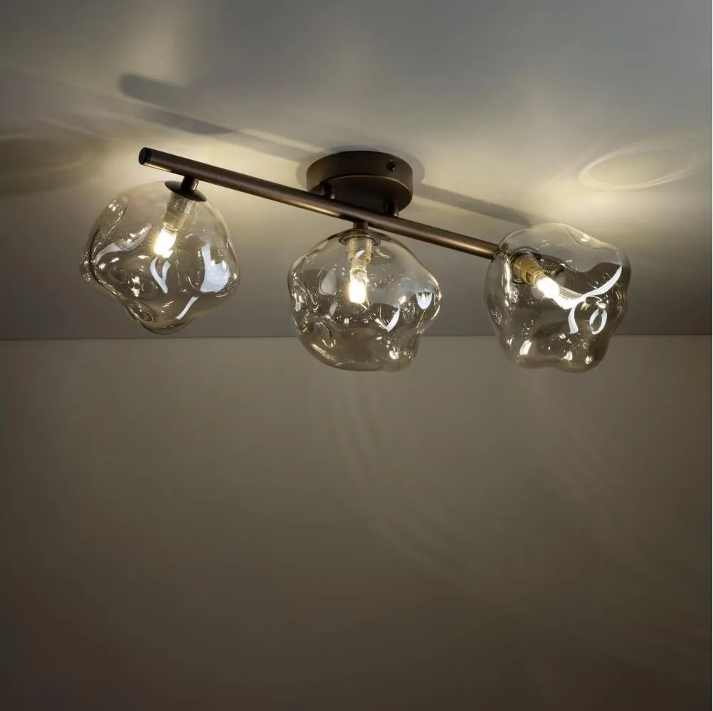Brilagi - Lustră aplicată VULCANO 3xG9/8W/230V bronz/bej fumuriu