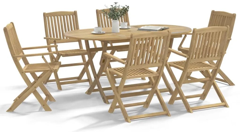 vidaXL Scaune grădină pliabile 6 buc. 54,5x58x90 cm lemn masiv acacia