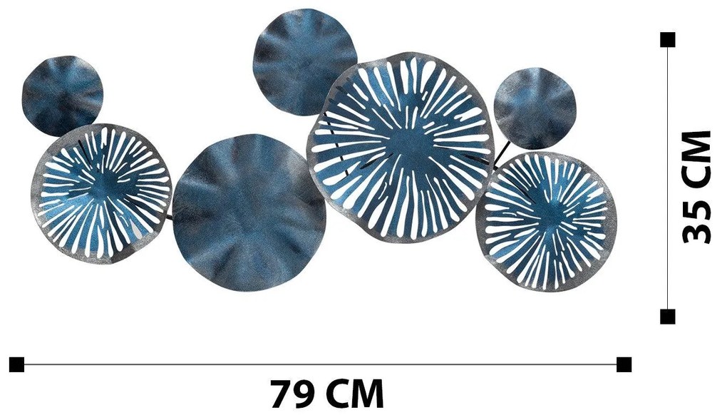Decoratiune de perete Metal Astrid, Multicolor, 35x0,08x79 cm