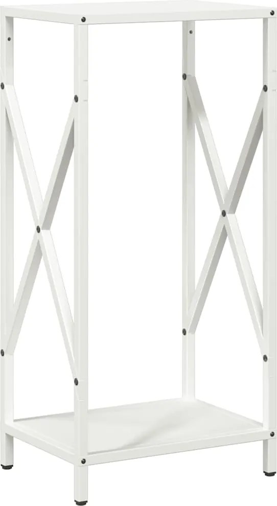 vidaXL Suport pentru lemne de foc alb 34x25x70 cm Oțel laminat la rece