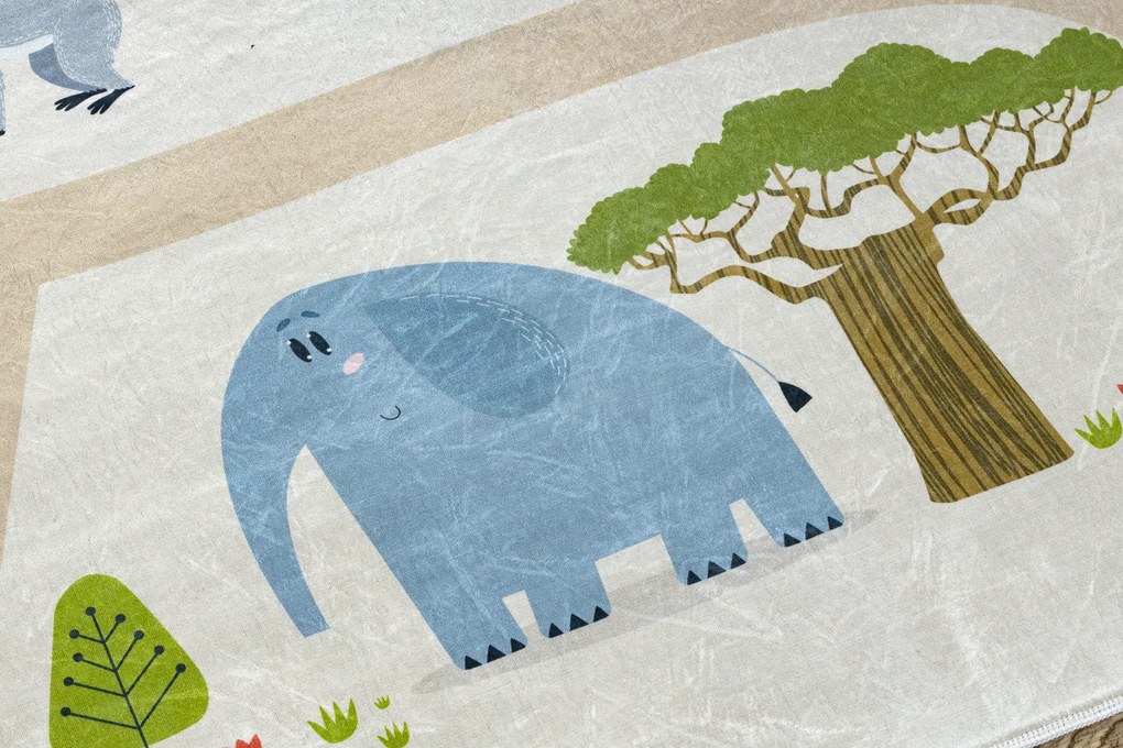 BAMBINO 50230 covor lavabil Grădină zoologică, străzi pentru copii anti-alunecare - bej / verde