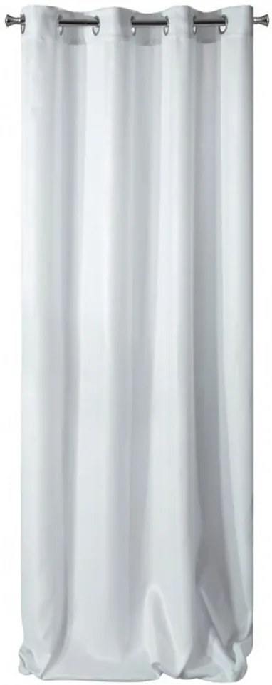 Draperie alb lucioasă cu agățare pe inele 140 x 250 cm Lungime: 250 cm