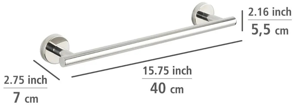 Suport pentru prosoape argintiu lucios de montat pe perete din oțel inoxidabil Bosio – Wenko