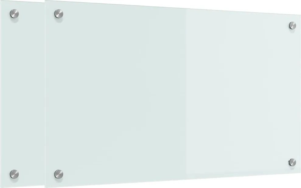 vidaXL Panou de bucătărie 2 pcs Alb 70 x 40 cm sticlă securizată