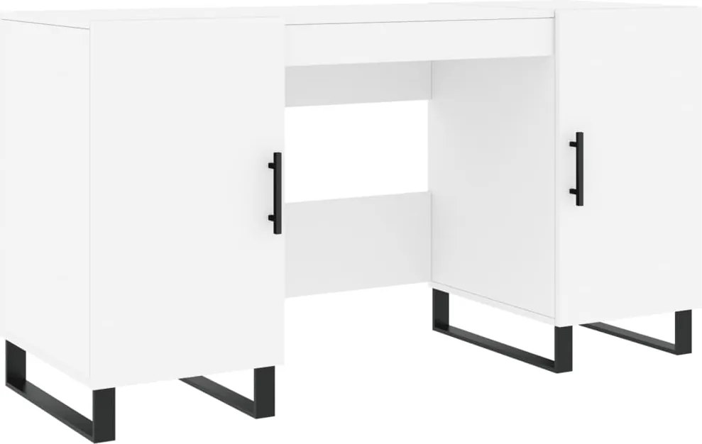 vidaXL Birou, alb, 140x50x75 cm, lemn prelucrat