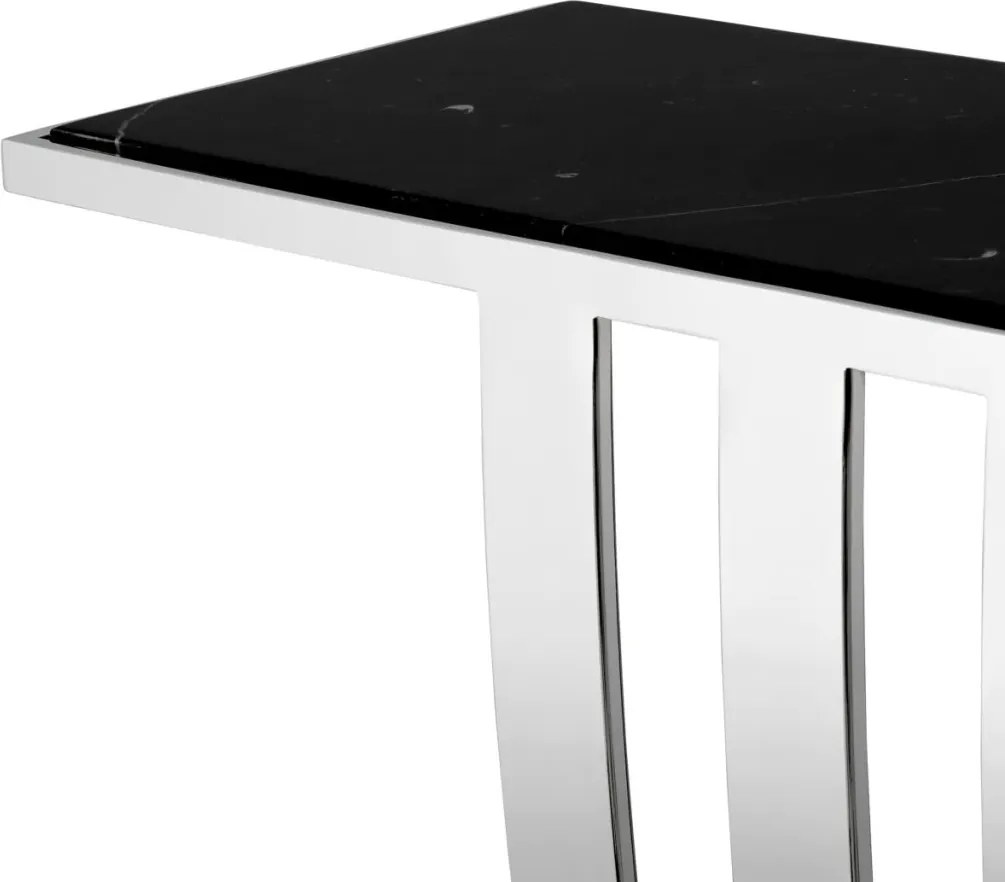 Consola eleganta cu blat din marmura neagra Beau Deco Stainless Steel 106336 HZ