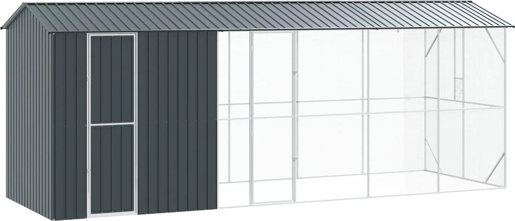 vidaXL Cușcă pentru păsări Antracit 645 x 208 x 247 cm Oțel Galvanizat