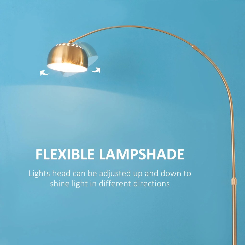 Lampa de podea cu abajur, 30x100x167cm, aurie HOMCOM | Aosom RO