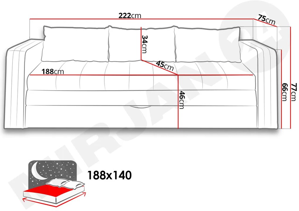 Canapea Vivienne  (albastru închis + negru). 1123195