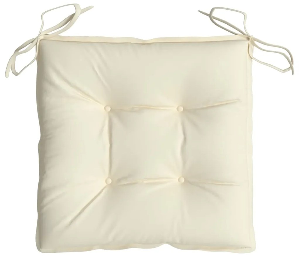 Perne de scaun, 6 buc., alb crem, 40 x 40 x 7 cm, textil 6, Crem, 40 x 40 x 7 cm