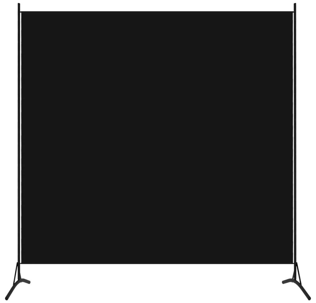 320738 vidaXL Paravan de cameră cu 1 panou, negru, 175 x 180 cm