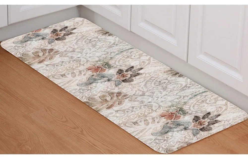 Covor tip traversă bej lavabil 58x140 cm Vintage Garden – Oyo Concept