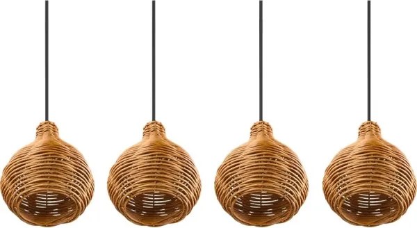 Reality SPROUT - Lustru suspendat pe cablu, 3x E14/40W/230V, maro/ratan