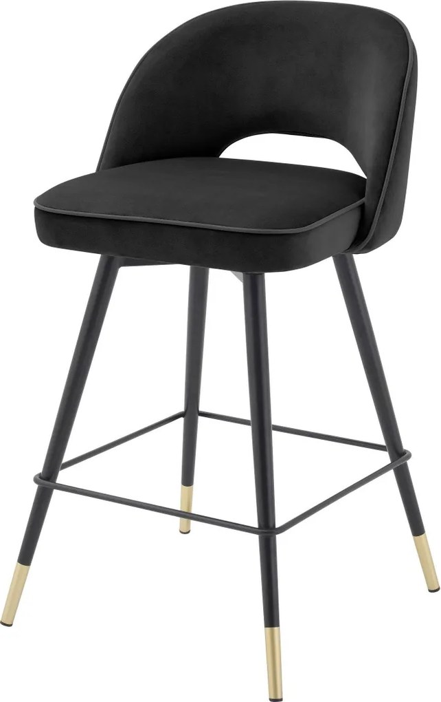 Set de 2 scaune de bar design modern Cliff, H-92,5cm negru 114575 HZ