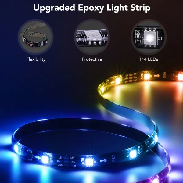 Govee - Iluminare ambientală LED SMART RGBIC pentru TV 40-50" cu Wi-Fi