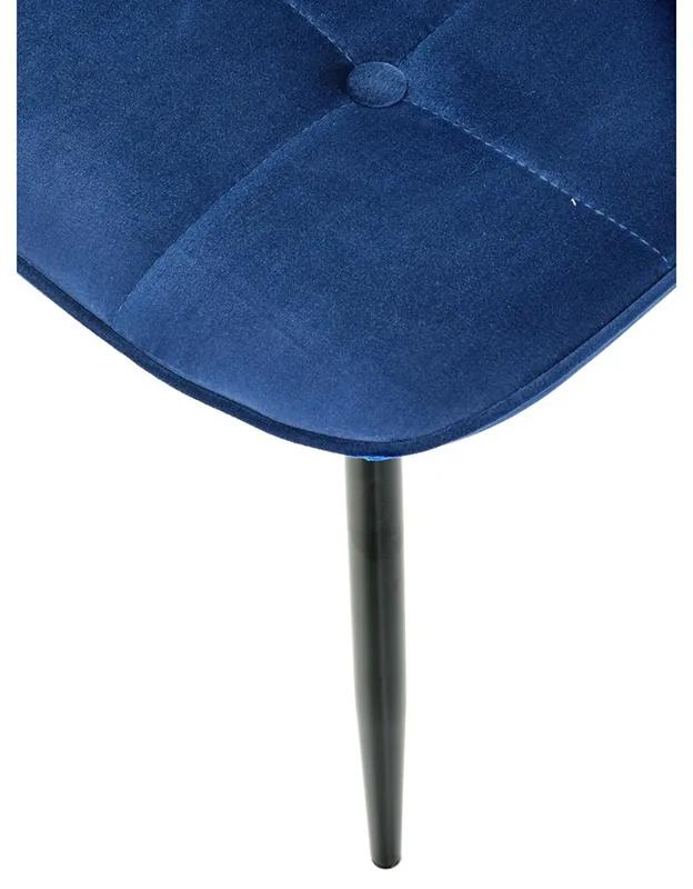 Scaun tapițat K417 catifea - albastru