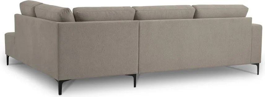 Colțar maro deschis cu tapițerie din chenille (cu colț pe partea dreaptă/în formă de ”L”) Fabian – Scandic