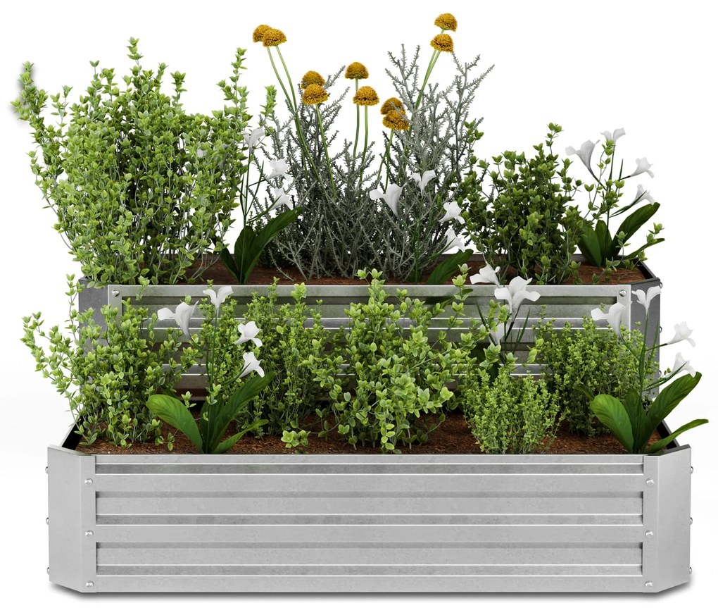 Blumfeldt Ghiveciul High Grow, 2 niveluri, rezistent la intemperii, rezistent la coroziune, robust, 405 L