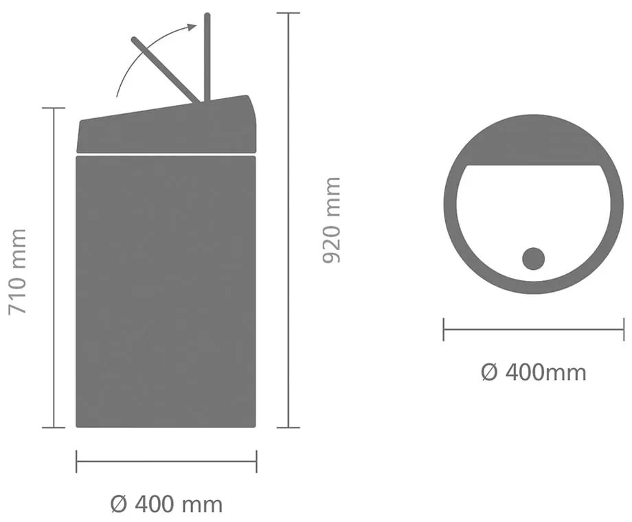 Coș de gunoi argintiu mat cu senzori de atingere din oțel 60 l Touch Bin – Brabantia