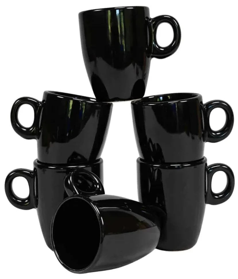 Set 6 cani Negre pentru casa, 90 ml