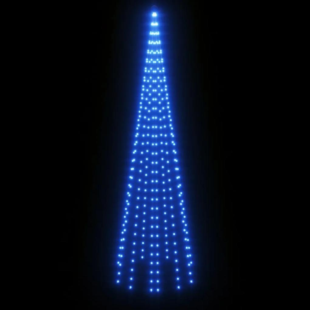 Brad de Craciun pe catarg, 310 LED-uri, albastru, 300 cm Albastru, 300 x 100 cm, Becuri LED in forma dreapta, 1