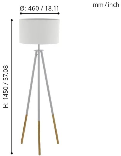 Eglo 49156 - Lampadar BIDFORD 1xE27/60W/230V