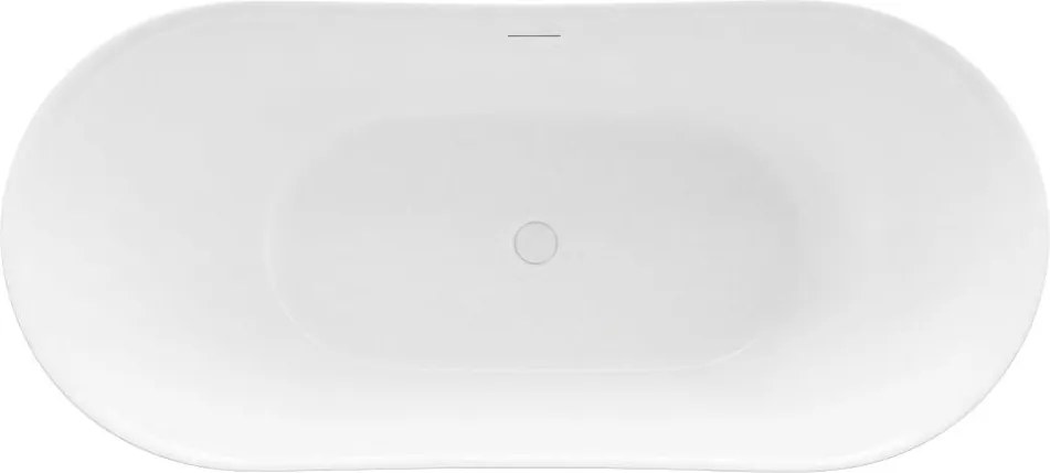 Cada freestanding cu ventil cupru periat Rea Ferrano Slim 150 cm alb