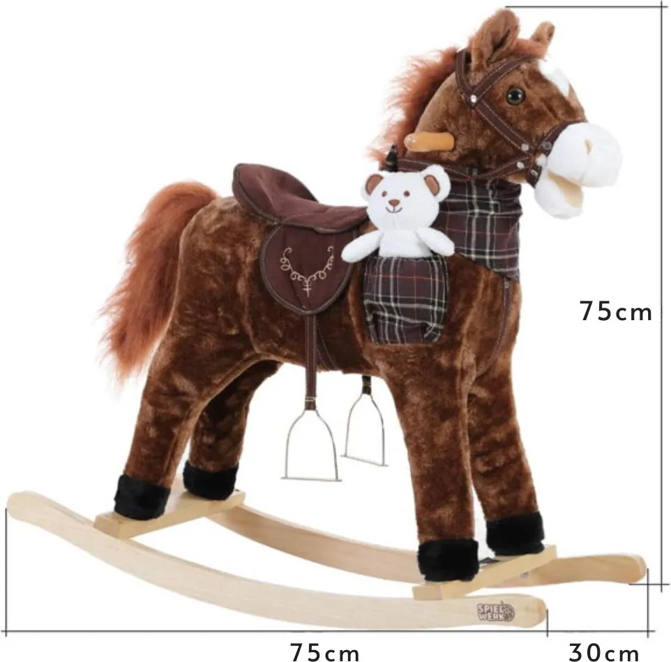 Balansoar cal brun cu efect sonor Spielwerk