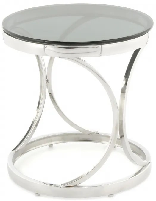 Masuta de cafea rotunda din sticla Weyda 40x40x42 cm negru/argintiu