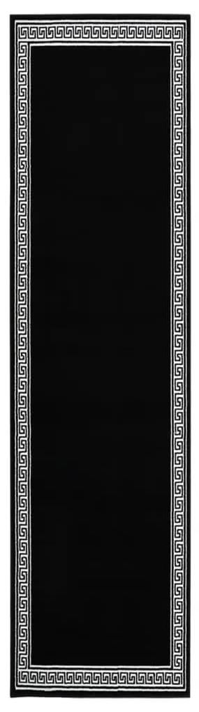 Covor traversa, negru cu motiv, 100x450 cm, BCF black with motif, 100 x 450 cm