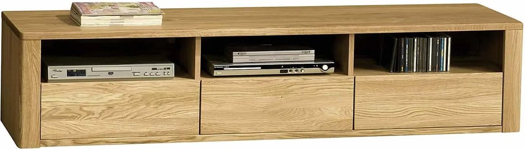 Comodă lemn masiv natur Hugo TV Stejar, 178.1 × 50 × 39.8 cm