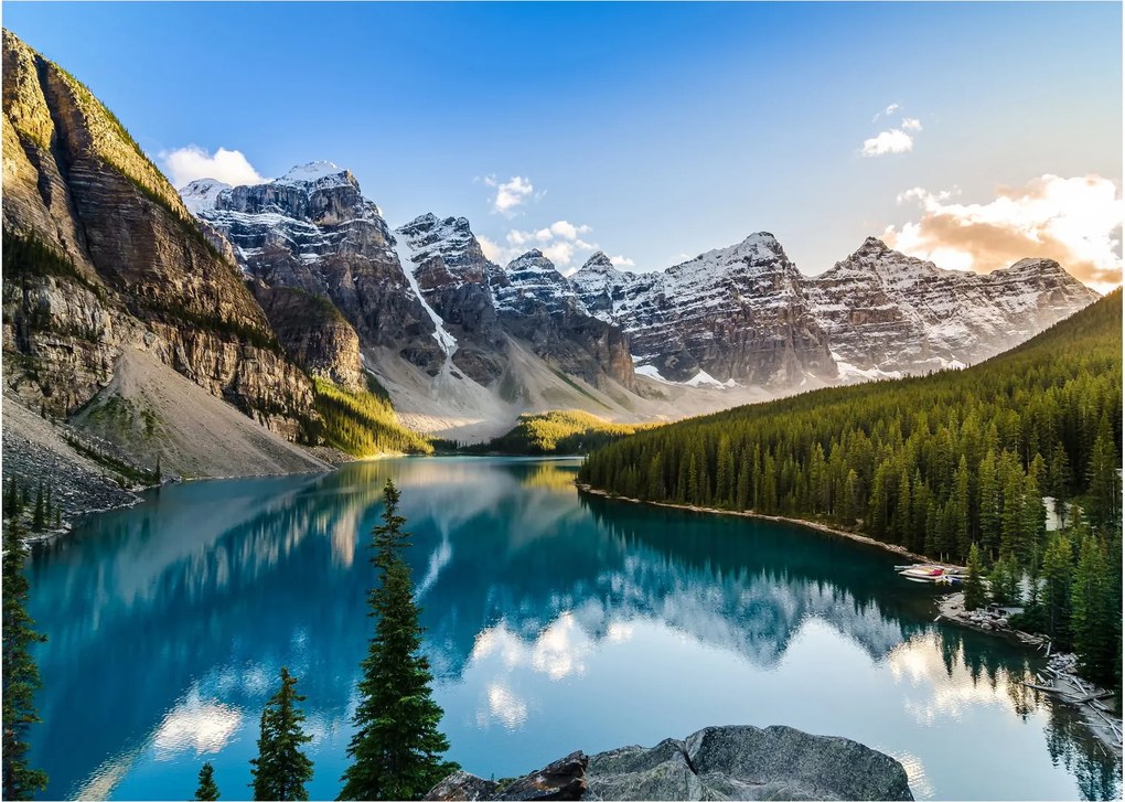 Tablou pe sticlă - Kanada. Parcul național Banff, Moraine Lake (70x50 cm)