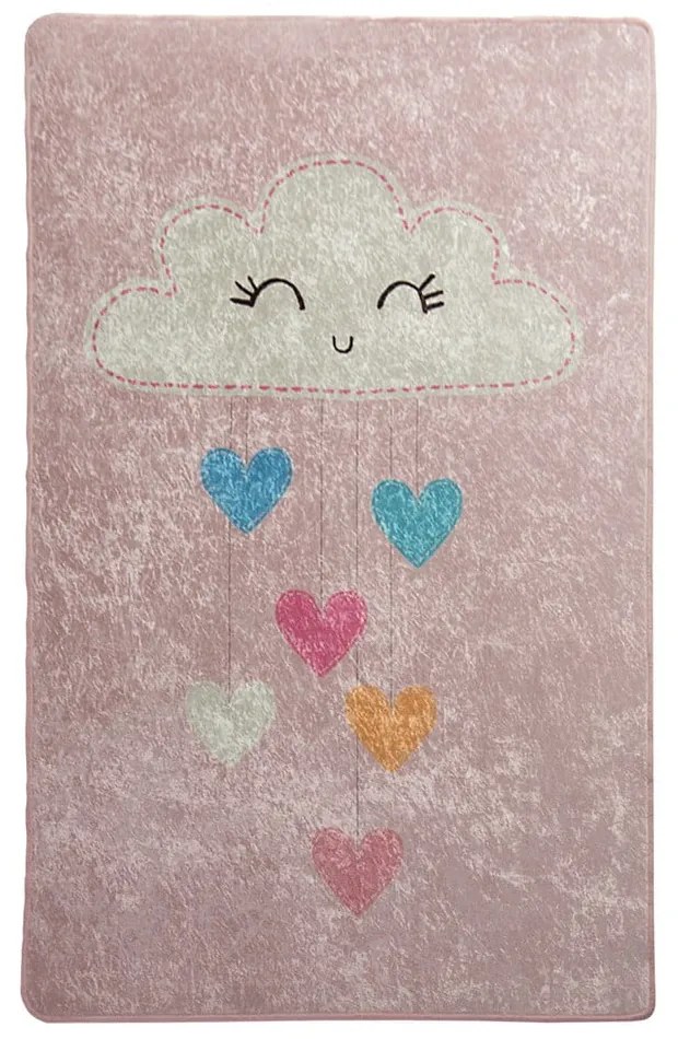 Covor antiderapant pentru copii Conceptum Hypnose Baby Cloud, 100 x 160 cm, roz