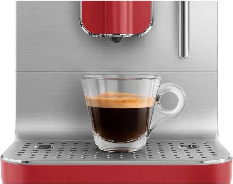 Espressor automat SMEG Collezione BCC02RDMEU, 1350 W, 19 bar, 1,4 l, 8 functii, Rasnita incorporata, Cafea boabe, Spumare lapte, Rosu