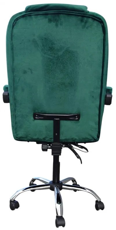 JAKS Scaun de birou reglabil din velur verde BOSS