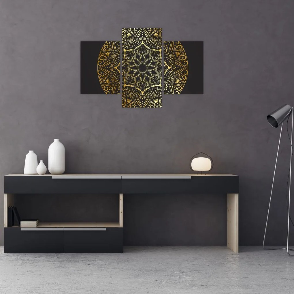 Tablou abstracției aurii (90x60 cm)