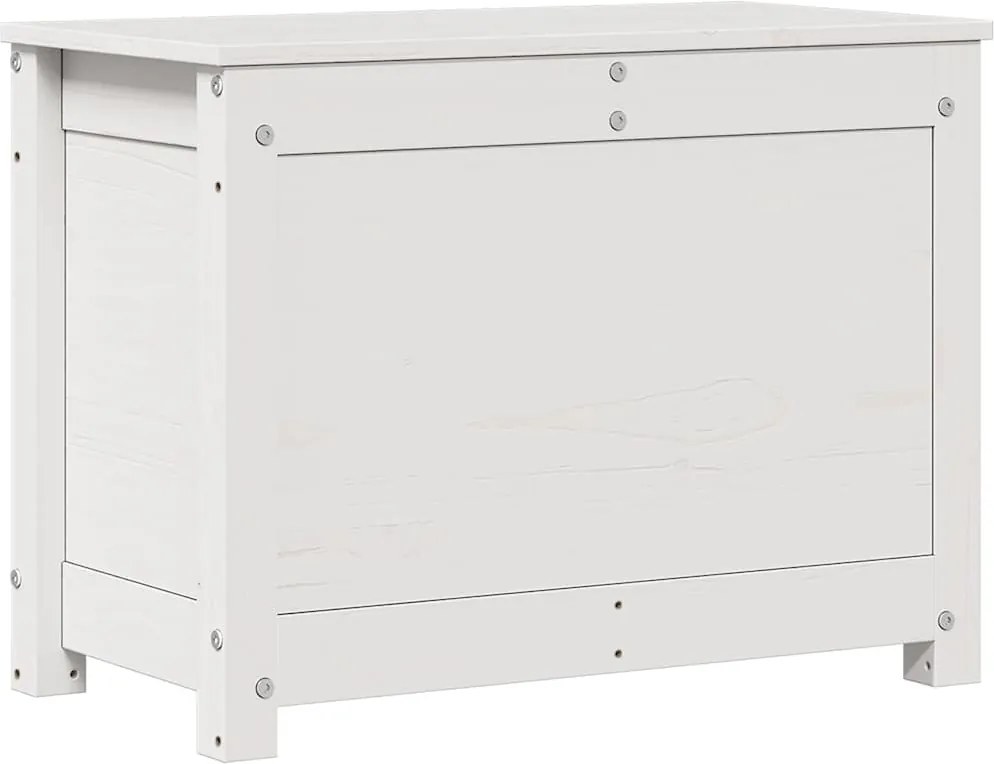 vidaXL Cutie de depozitare, alb, 60x32x45,5 cm, lemn masiv de pin