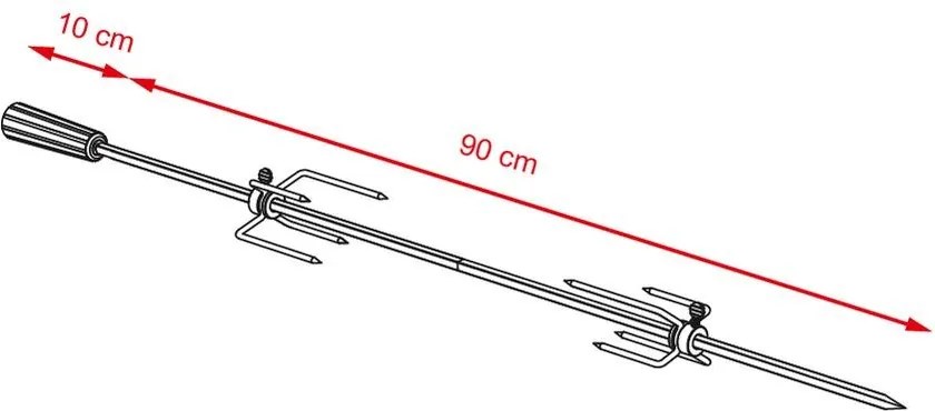 Tijă pentru grătar + frigare cu motor electric 220V FRESCA