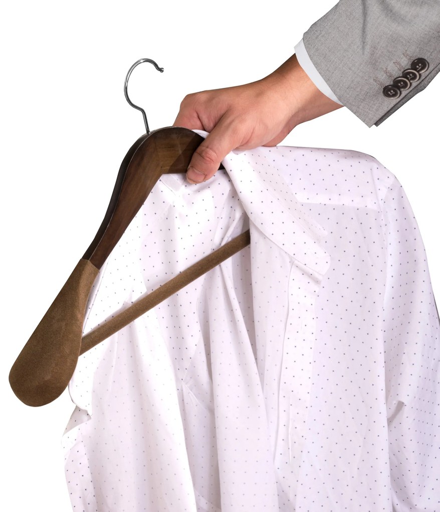 Umeraș Antialunecare din Lemn cu Carlig Metalic si Bara pentru Pantaloni, Gentle Grip, UnicUtil, 45 x 5.5 x 22.5 cm, Vintage, UUUM60