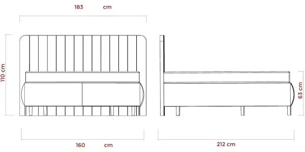 Pat tapițat ALEXA 160 x 200 cm, bej, cu saltele și spațiu de depozitare