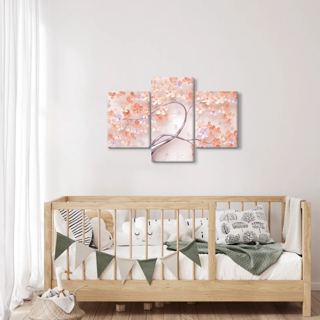 Tablou florilor de pom din coral - abstract (90x60 cm)
