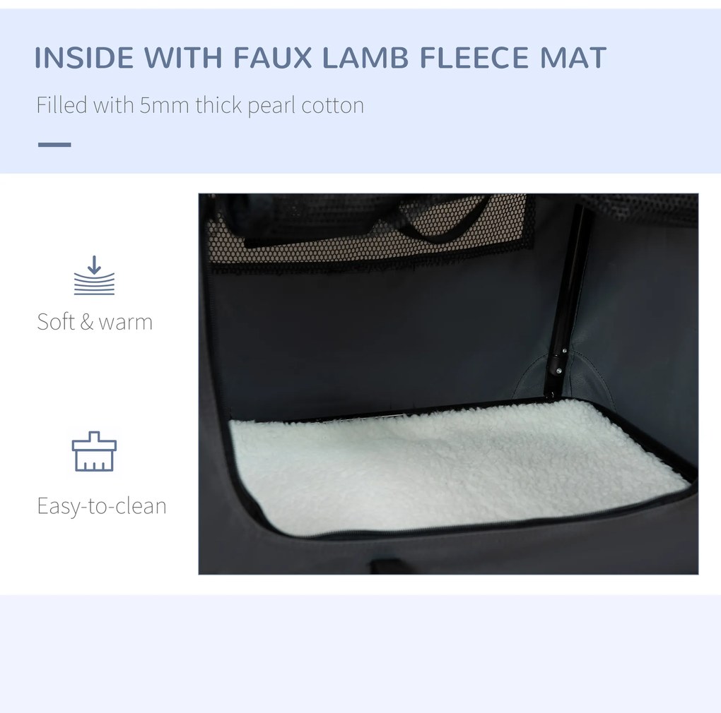 Transportor pliabil pentru animale de companie PawHut, 60cm, gri | AOSOM RO