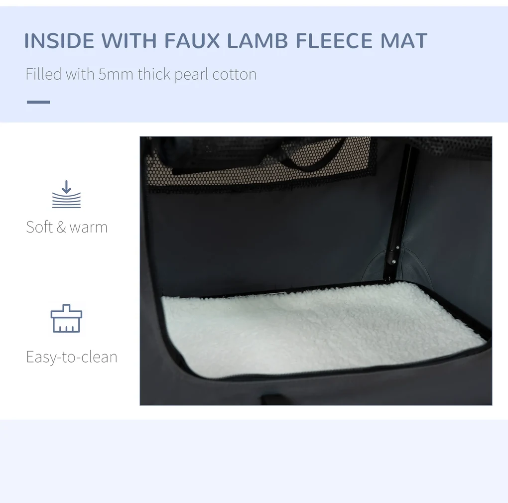 Transportor pliabil pentru animale de companie PawHut, 60cm, gri | AOSOM RO