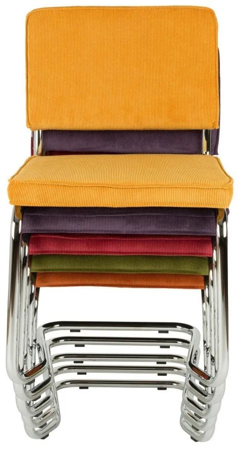 Scaune de dining gri balansoar 2 buc. tapițate Ridge Kink Rib – Zuiver