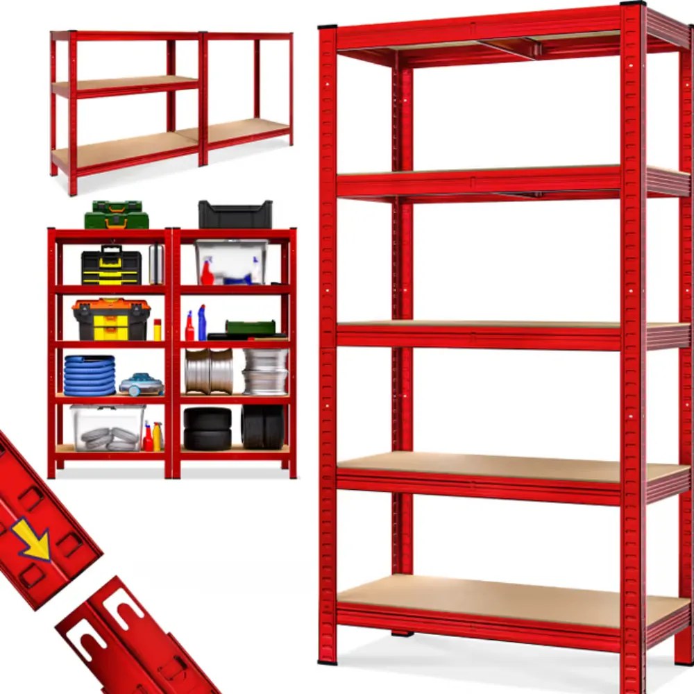 Raft cu capacitate mare HEAVY, max. 875 kg, 90×40×180 cm, roșu Monzana