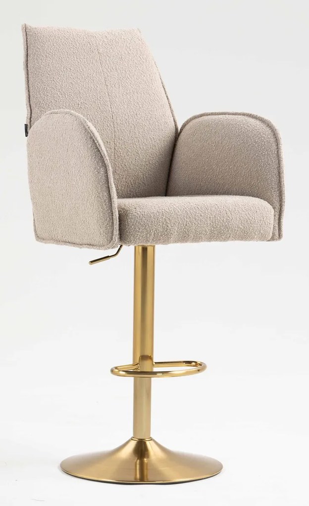 HR280W Scaun Latte Boucle cu Bază Aurie